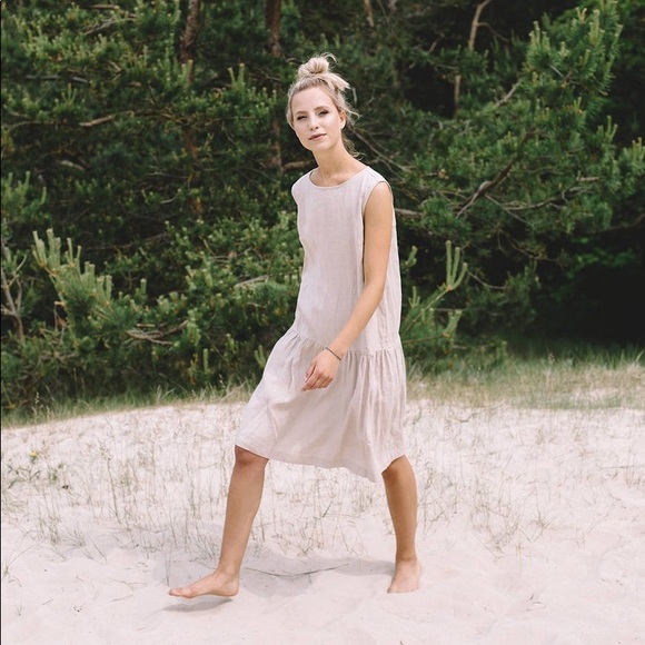 linenfox Dresses & Skirts - LINEN FOX EDNA LINEN DROPWAIST TANK DRESS